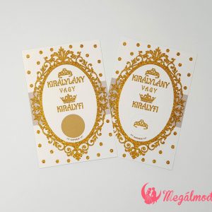 Királylány vagy királyfi babaváró kaparós sorsjegy