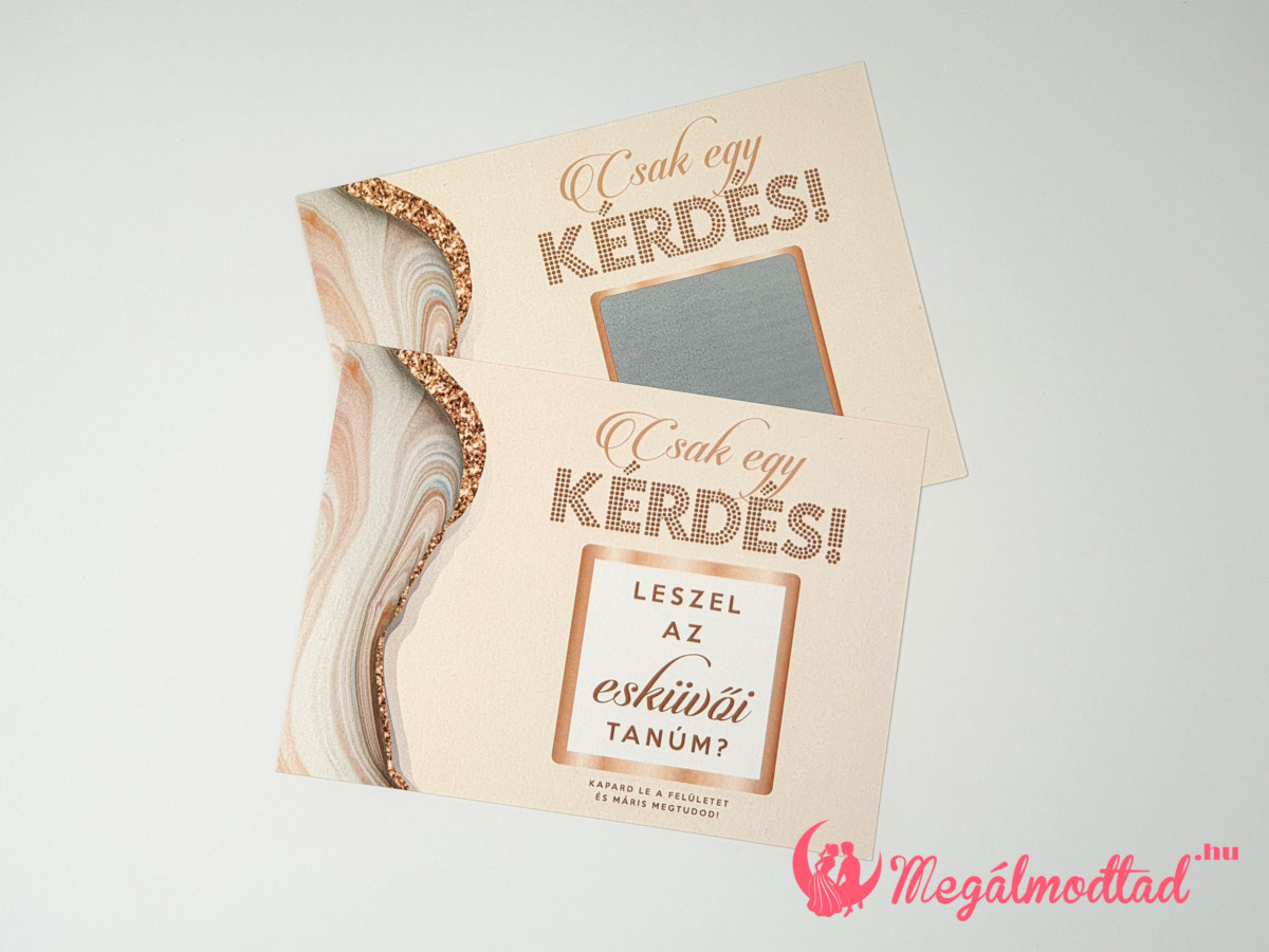 Pasztell márvány mintás tanúfelkérő kaparós sorsjegy