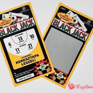 Black jack keresztszülő felkérő kaparós felülettel