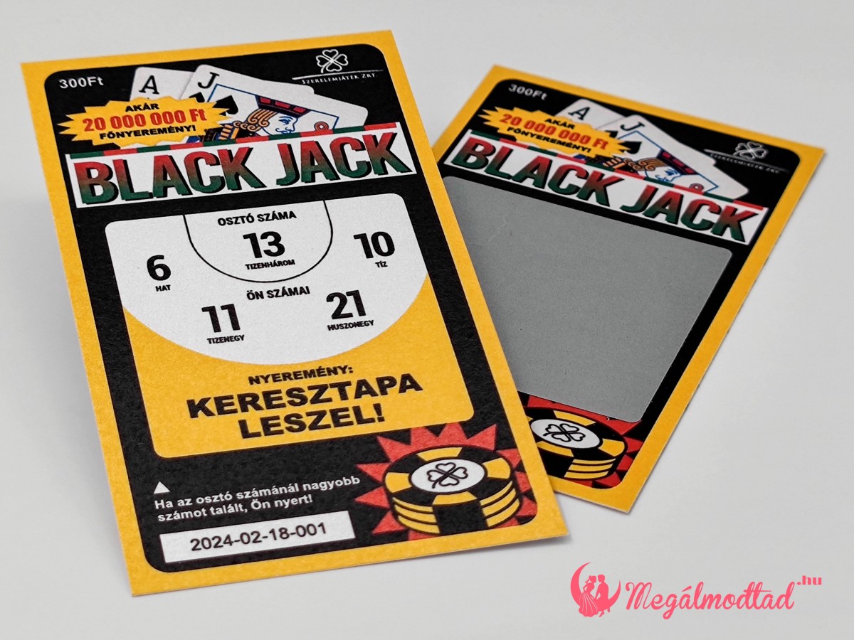 Black jackes keresztszülő felkérő kaparós felülettel