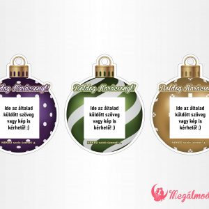 Karácsonyfára akasztható, színes mintás karácsonyi gömb dísz szett, kaparófelülettel