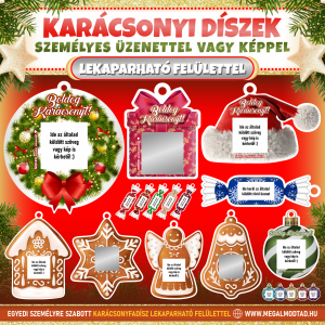 karácsonyi kaparós dísz egyedi üzenettel